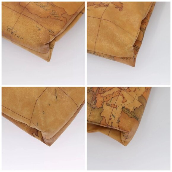 PRIMA CLASSE Hand Bag Leather PVC Beige Brown gold Auth - Picture 16 of 16